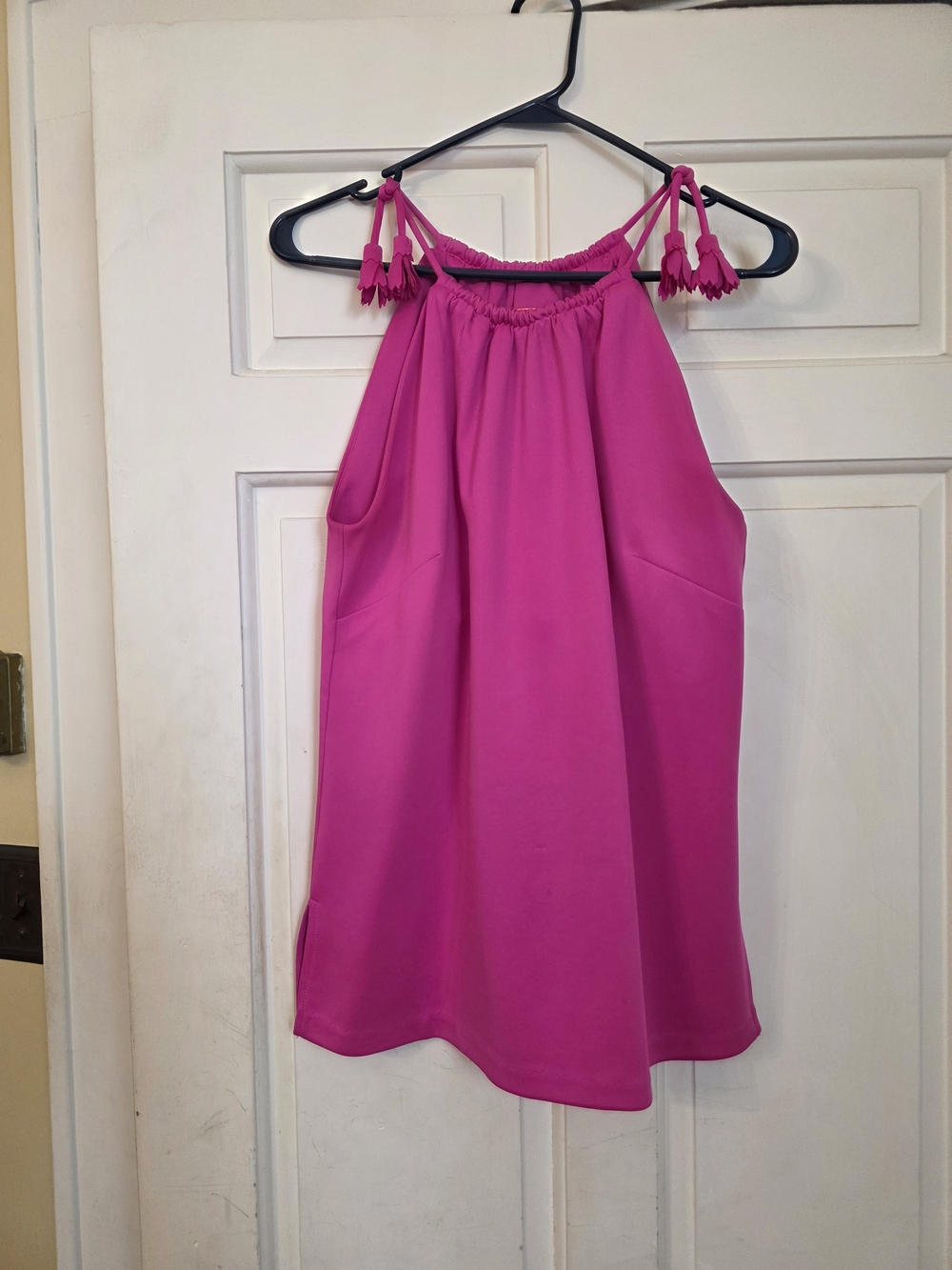 Gretchen Scott Designs Bright Fuchsia Tassel Halter Girls' Dress